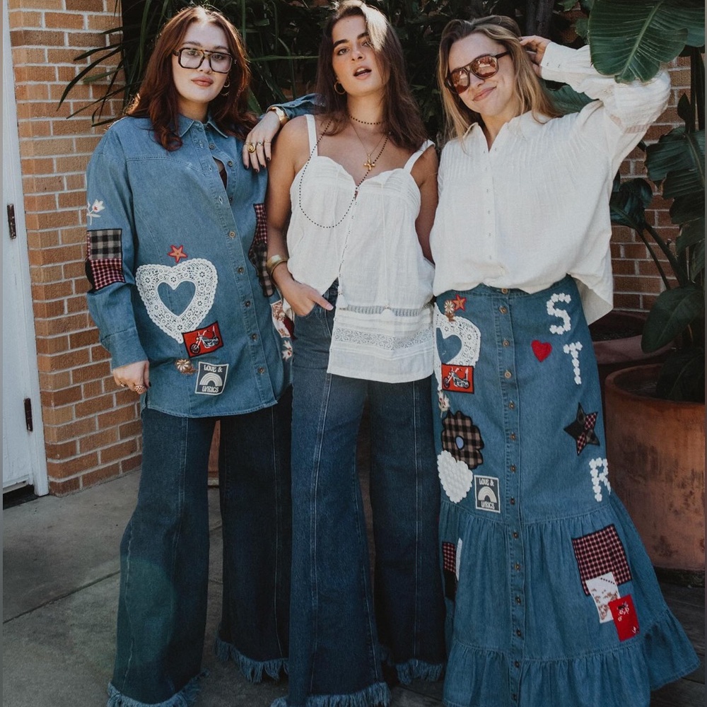 NWTS SPELL BOMBSHELL PATCHWORK SKIRT (L) - Picture 11 of 15